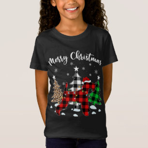 Camiseta Leopard Buffalo Plaid Wire Fox Terrier Dog Christm