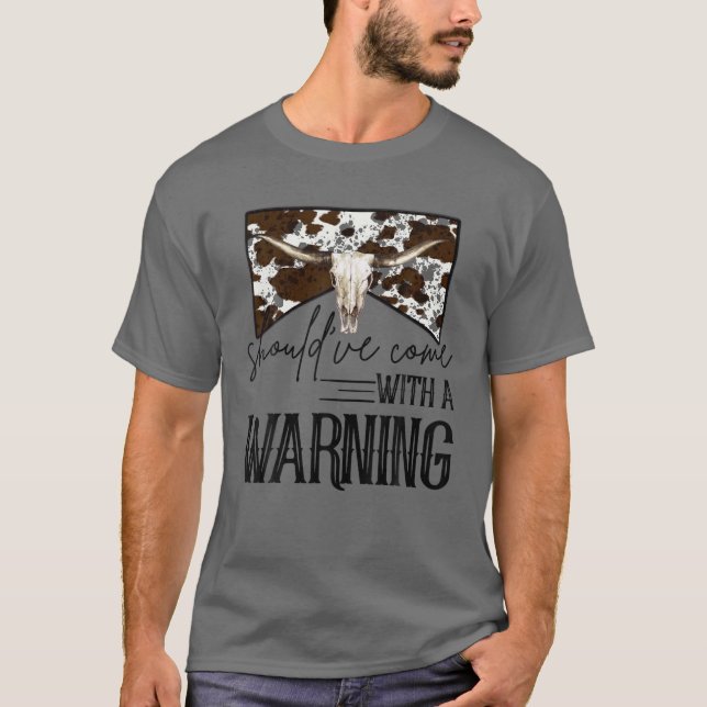 Camiseta Leopard Bull Skull Came With Warning Western Count (Anverso)
