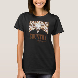 Camiseta Leopard Bull Skull Western Life Rodeo Country Musi