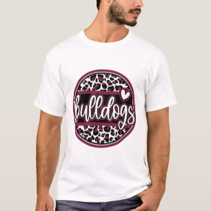 Camiseta Leopard Bulldogs Nombre Espíritu Escolar Equipo Fa