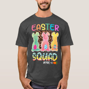 Camiseta Leopard Bunnies PreK Teacher Squad Easter Day Eggs