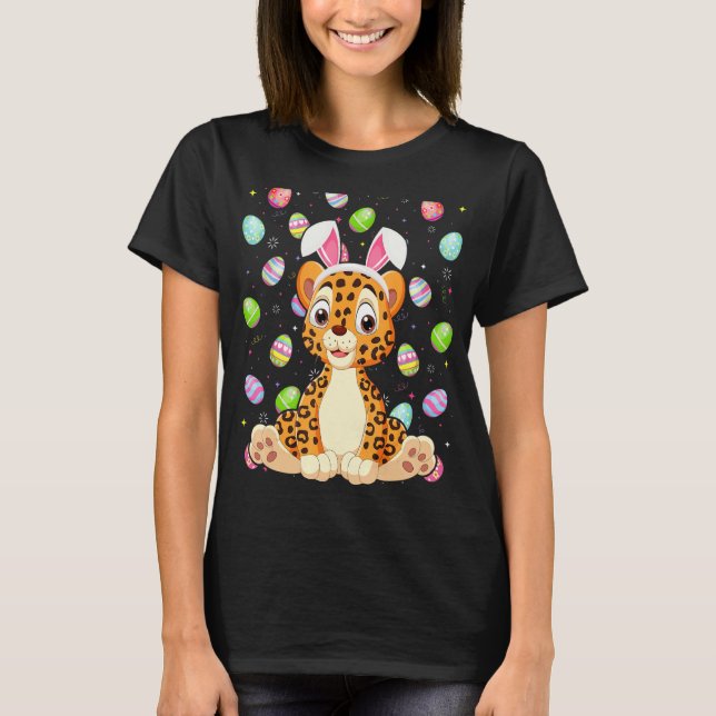 Camiseta Leopard Bunny Easter Egg Funny Leopard Easter Su (Anverso)
