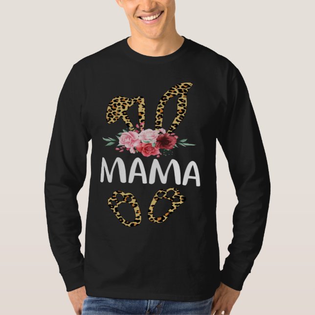 Camiseta Leopard Bunny Mama Easter Bunny Ears (Anverso)