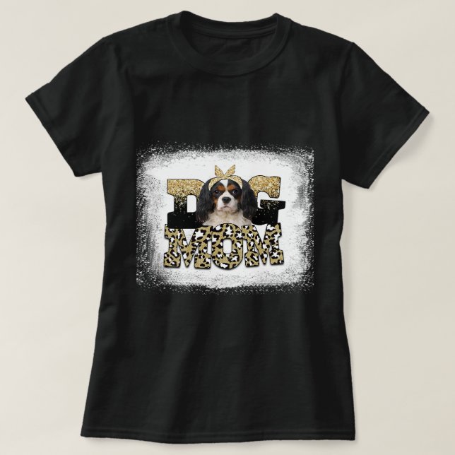 Camiseta Leopard Cavalier King Charles Spaniel madres mamar (Diseño del anverso)