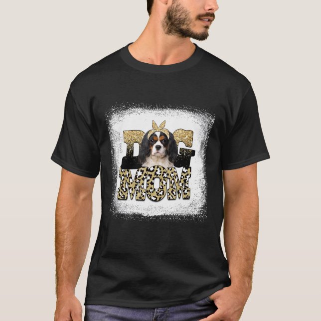Camiseta Leopard Cavalier King Charles Spaniel Mamá de mamá (Anverso)