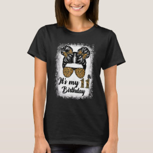 Camiseta Leopard, Chica de bollos de 11 años, es mi 11º B