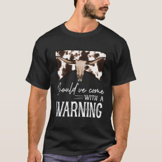 Camiseta Leopard Cow Skull Debería Haber Venido Con Una Adv