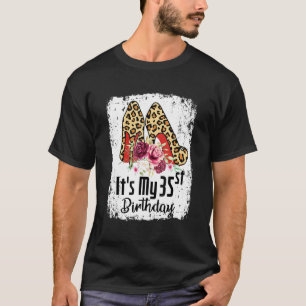 Camiseta Leopard de tacones altos de 35 años es mi cumpleañ