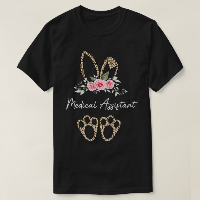 Camiseta Leopard Easter Bunny Medical Assistant Happy Easte (Diseño del anverso)