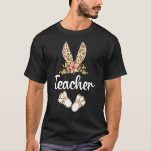 Camiseta Leopard Easter Bunny Rabbit Cute Easter Day Teache