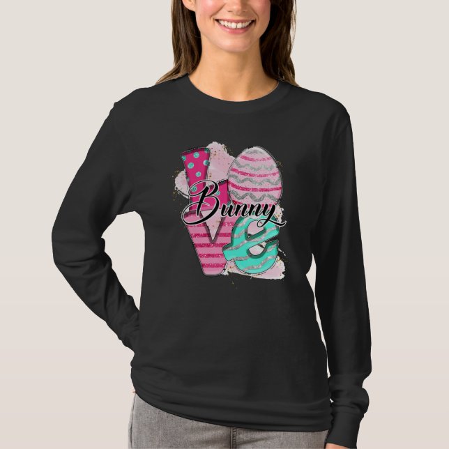 Camiseta Leopard Easter Bunny Rabbit Easter Egg Love Happy (Anverso)