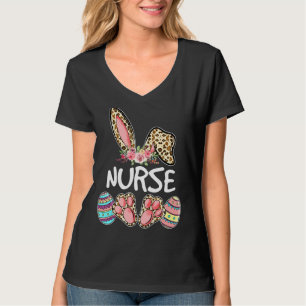 Camiseta Leopard Easter Bunny Rabbit Nurse Life Enfermería