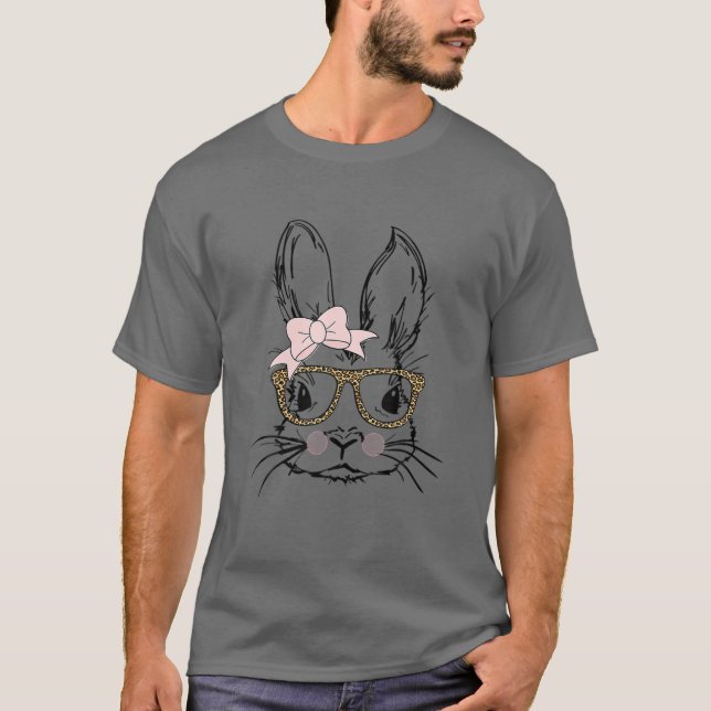 Camiseta Leopard Easter Bunny Rabbit Trio Cute Easter (Anverso)