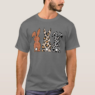 Camiseta Leopard Easter Bunny Rabbit Trio Cute Easter Day