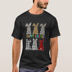 Camiseta Leopard Easter Bunny Rabbit Trio Cute Easter Day