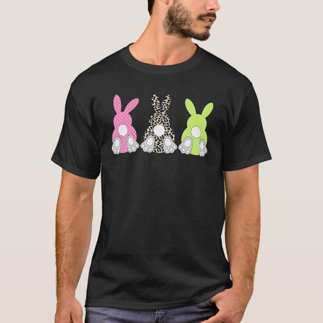 Camiseta Leopard Easter Bunny Rabbit Trio Cute Easter Day (Anverso)