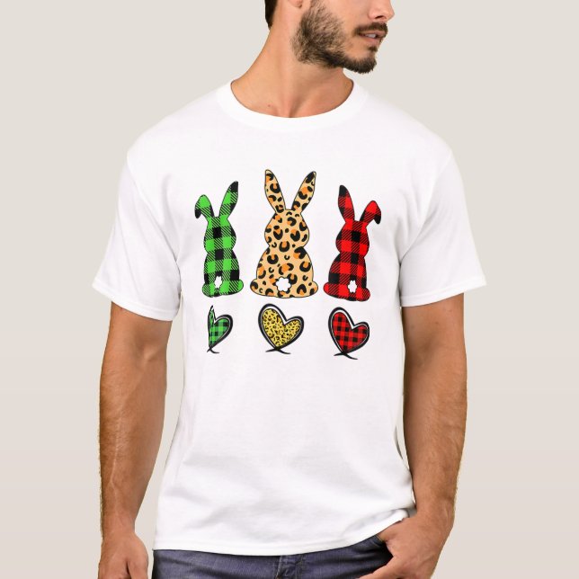 Camiseta Leopard Easter Bunny Rabbit Trio Cute Easter Day 1 (Anverso)