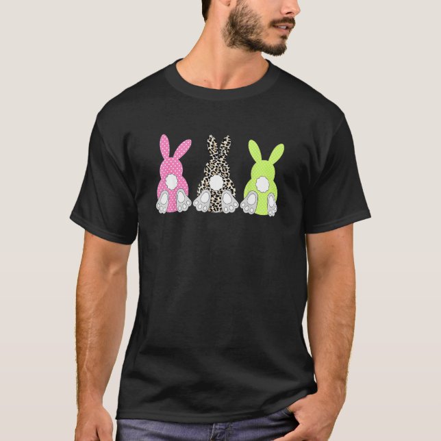 Camiseta Leopard Easter Bunny Rabbit Trio Cute Easter Day 1 (Anverso)