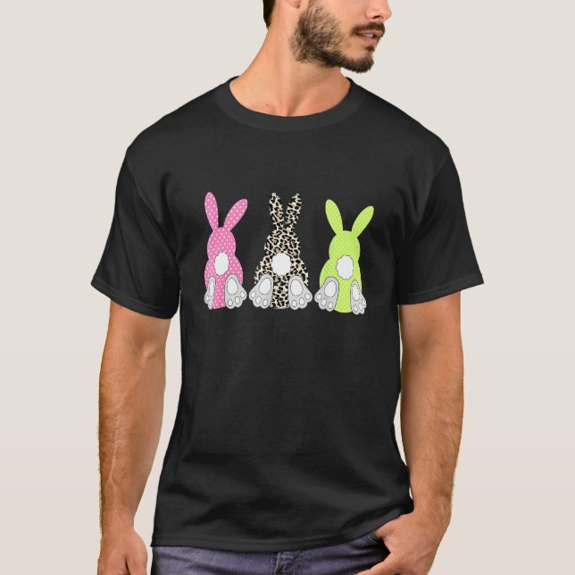 Camiseta Leopard Easter Bunny Rabbit Trio Cute Easter Day 2 (Anverso)