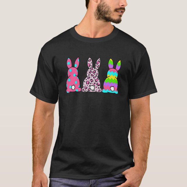 Camiseta Leopard Easter Bunny Rabbit Trio Cute Easter Day 5 (Anverso)