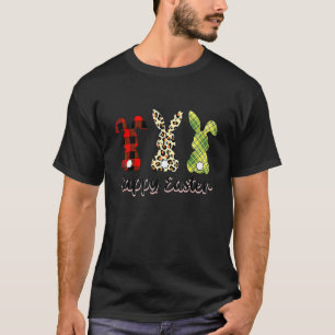 Camiseta Leopard Easter Bunny Rabbit Trio Cute Easter Day F