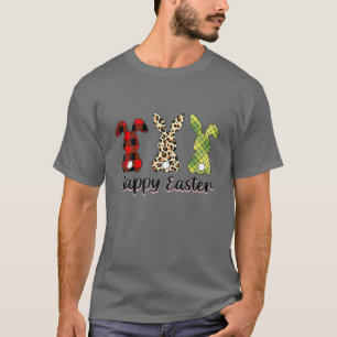 Camiseta Leopard Easter Bunny Rabbit Trio Cute Easter Day F