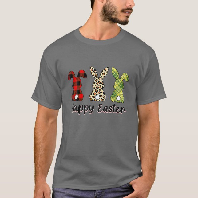 Camiseta Leopard Easter Bunny Rabbit Trio Cute Easter Day F (Anverso)