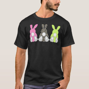 Camiseta Leopard Easter Bunny Rabbit Trio Cute Easter Day T
