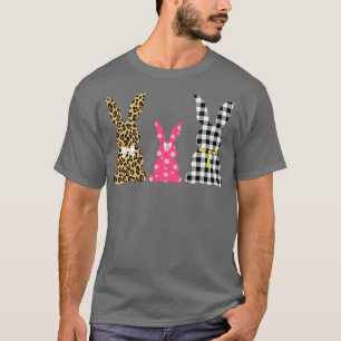 Camiseta Leopard Easter Bunny Rabbit Trio Cute Easter Match