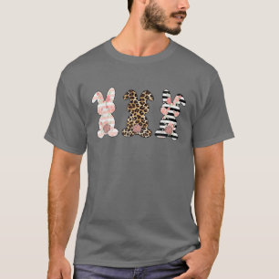 Camiseta Leopard Easter Bunny Rabbit Trio Cute Easter T