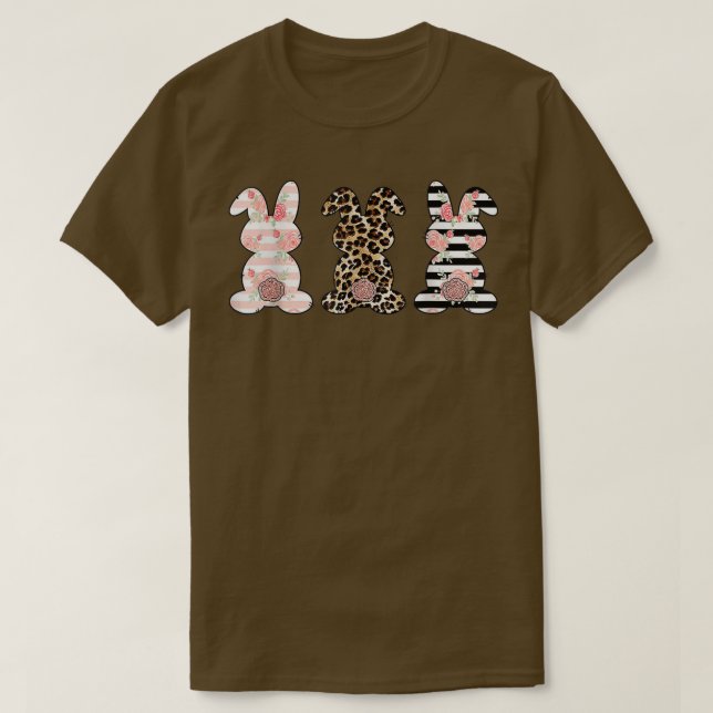 Camiseta Leopard Easter Bunny Rabbit Trio Cute Easter T  (Diseño del anverso)