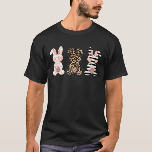 Camiseta Leopard Easter Bunny Rabbit Trio Cute Easter T