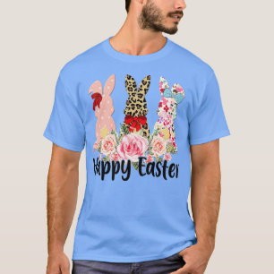 Camiseta Leopard Easter Bunny Rabbit Trio Feliz Pascua