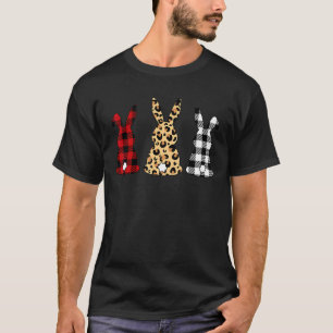 Camiseta Leopard Easter Bunny Rabbit Trio Feliz Pascua