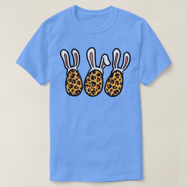 Camiseta Leopard Easter Eggs Bunny Rabbit Cute Pattern Muje (Diseño del anverso)