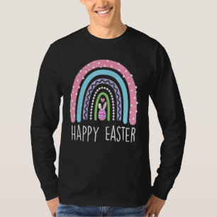 Camiseta Leopard Easter Rainbow Bunny Rabbit Trio Cute Happ