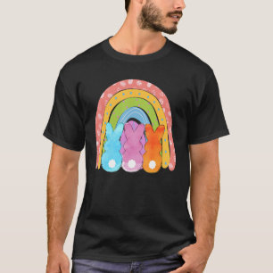 Camiseta Leopard Easter Rainbow Bunny Rabbit Trio Cute Happ