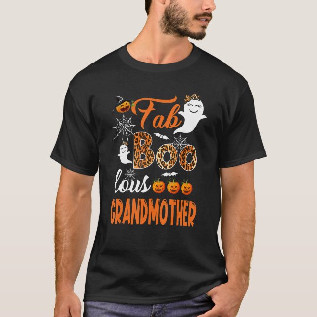 Camiseta Leopard Fab Boo Lous Abuela Halloween (Anverso)