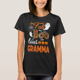 Camiseta Leopard Fab Boo Lous Gramma Spooky Halloween Costu
