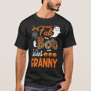 Camiseta Leopard Fab Boo Lous Granny Spooky Halloween Costu