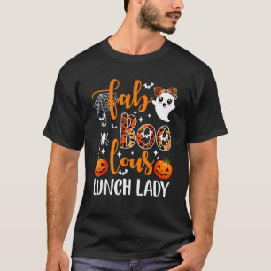 Camiseta Leopard Fab Boo Lous Lunch Lady Team Spook