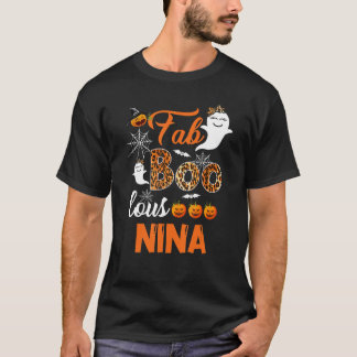 Camiseta Leopard Fab Boo Lous Nina Spooky Halloween Costume