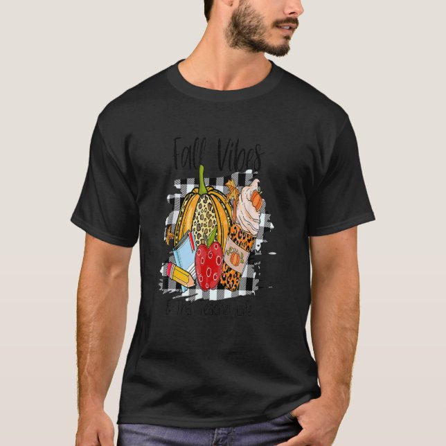 Camiseta Leopard Fall Autumn Vibes Agradecimiento De La Vid (Anverso)