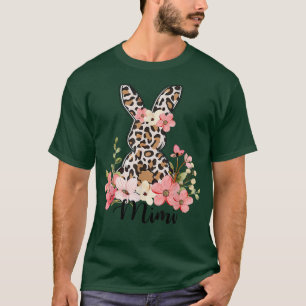 Camiseta Leopard Floral Happy Easter Bunny Mimi Eggs Spring