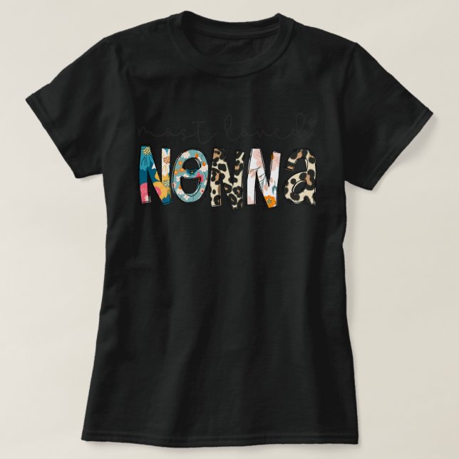Camiseta Leopard Floral La abuela más querida (Diseño del anverso)