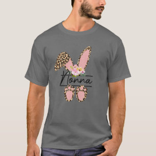 Camiseta Leopard Floral Nonna Easter con Bunny Ear Happy E