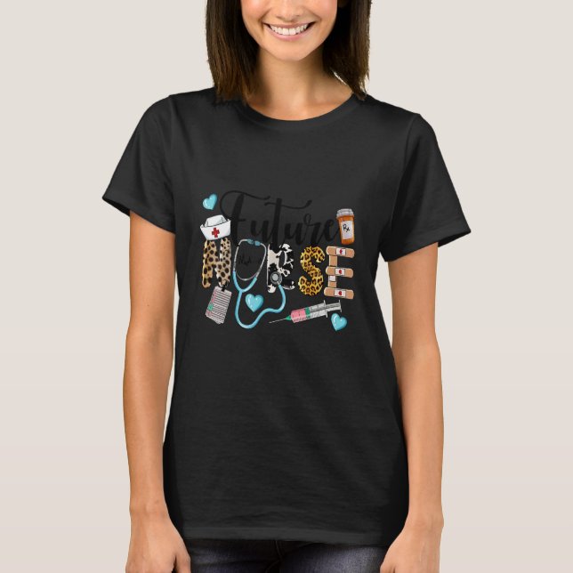 Camiseta Leopard Future Nurse Nursing Student School (Anverso)