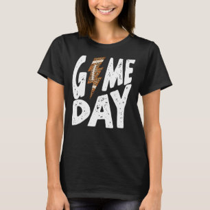 Camiseta Leopard Game Day Football Lightning Bolt