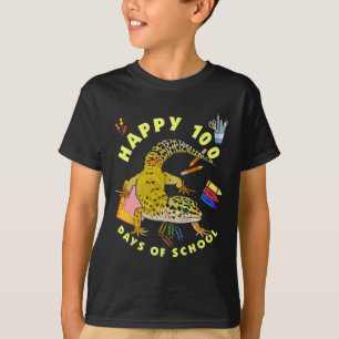 Camiseta Leopard Gecko Feliz 100 Días De Diversión Escolar