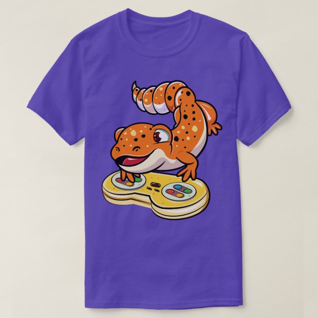 Camiseta Leopard Gecko Gamer (Diseño del anverso)